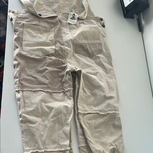 Easel Tan Distressed Jumpsuit